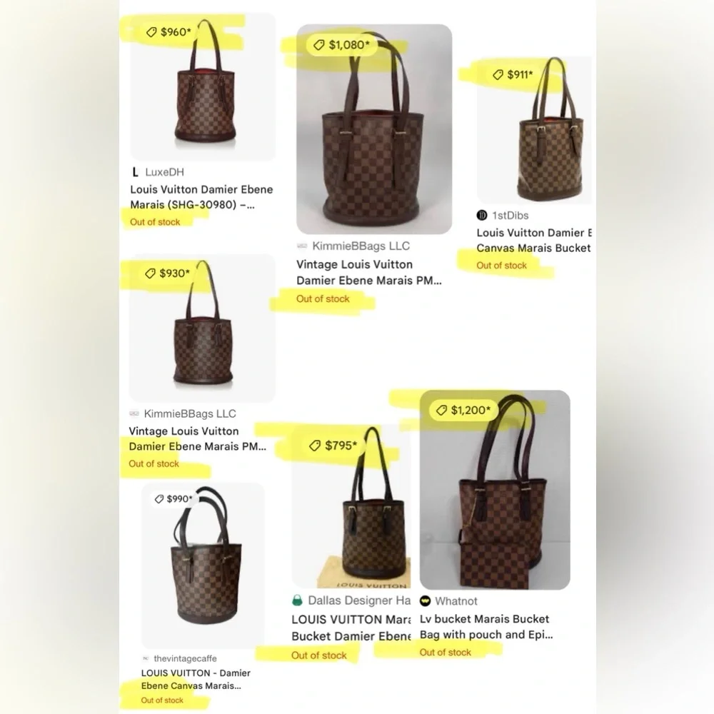 Louis Vuitton Damier Ebene Marais Bucket Bag PM - Picture 15 of 15